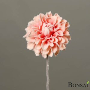 Umetna roža Dalija Peach 52cm zasnežena