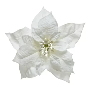 Okrasek božična zvezda bele barve 24 cm